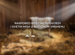 Raspored božićne ispovijedi i svetih misa 2025.