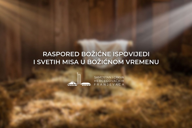 Raspored božićne ispovijedi i svetih misa 2025.