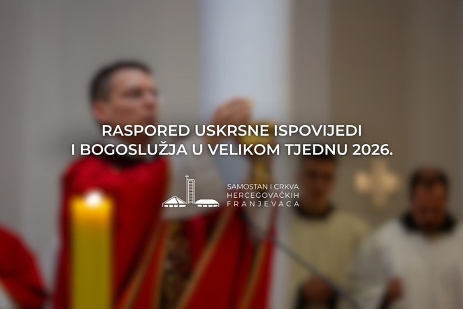 Raspored uskrsne ispovijedi i bogoslužja Velikoga tjedna 2026.